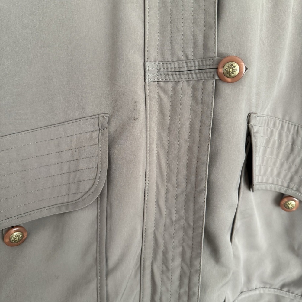 Vintage Carlo Briani Men's Medium Taupe Tan Brown Hooded Raincoat Jacket - Picture 9 of 12